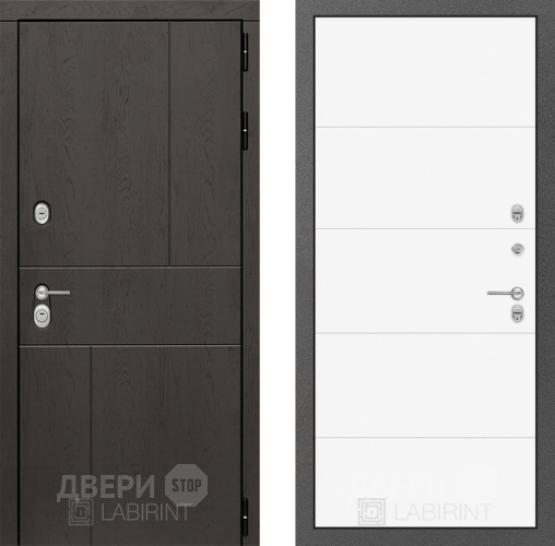 Входная металлическая Дверь Лабиринт (LABIRINT) Urban 13 Белый софт в Апрелевке