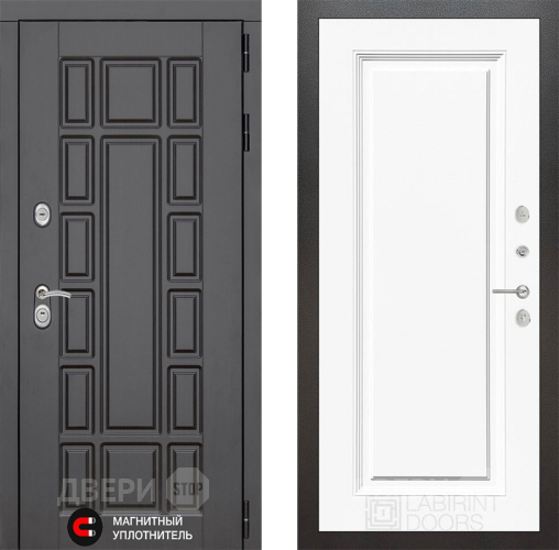 Входная металлическая Дверь Лабиринт (LABIRINT) New York 27 Белый (RAL-9003) в Апрелевке