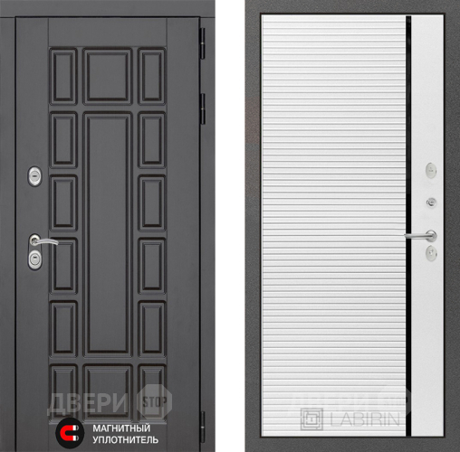 Входная металлическая Дверь Лабиринт (LABIRINT) New York 22 Белый софт в Апрелевке