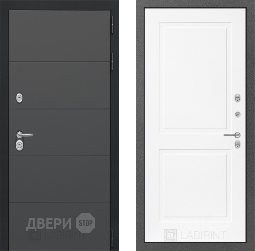 Входная металлическая Дверь Лабиринт (LABIRINT) Art 11 Белый софт в Апрелевке