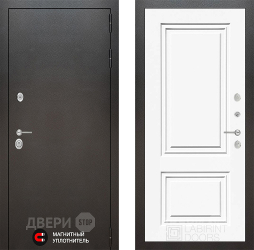 Входная металлическая Дверь Лабиринт (LABIRINT) Silver 26 Белый (RAL-9003) в Апрелевке