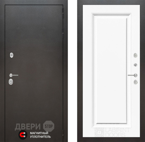 Входная металлическая Дверь Лабиринт (LABIRINT) Silver 27 Белый (RAL-9003) в Апрелевке