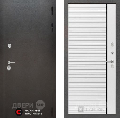 Входная металлическая Дверь Лабиринт (LABIRINT) Silver 22 Белый софт в Апрелевке