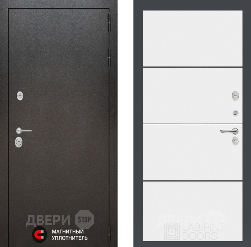 Входная металлическая Дверь Лабиринт (LABIRINT) Silver 25 Белый софт в Апрелевке