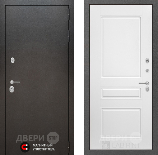 Входная металлическая Дверь Лабиринт (LABIRINT) Silver 03 Белый софт в Апрелевке