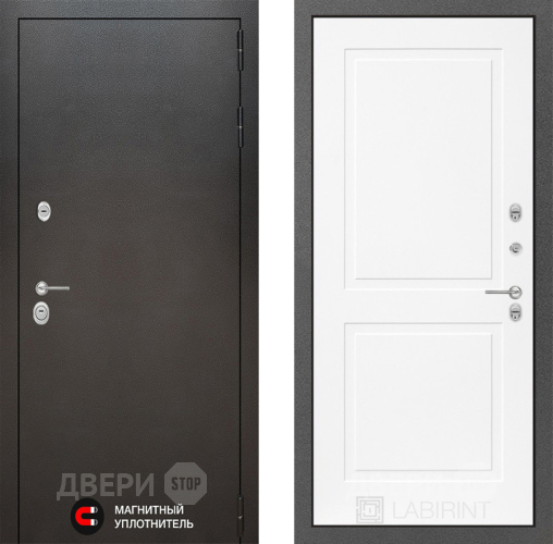 Входная металлическая Дверь Лабиринт (LABIRINT) Silver 11 Белый софт в Апрелевке