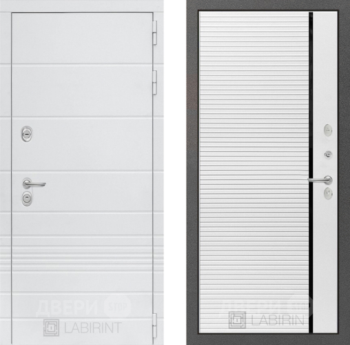 Входная металлическая Дверь Лабиринт (LABIRINT) Трендо 22 Белый софт в Апрелевке