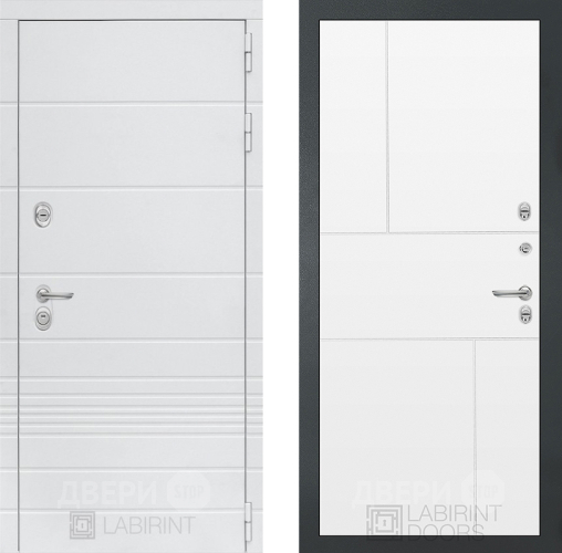 Входная металлическая Дверь Лабиринт (LABIRINT) Трендо 21 Белый софт в Апрелевке