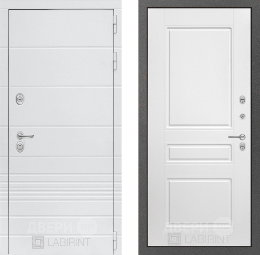 Дверь Лабиринт (LABIRINT) Трендо 03 Белый софт в Апрелевке