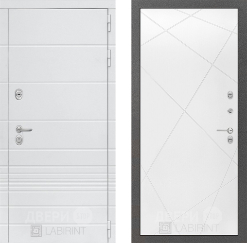 Входная металлическая Дверь Лабиринт (LABIRINT) Трендо 24 Белый софт в Апрелевке