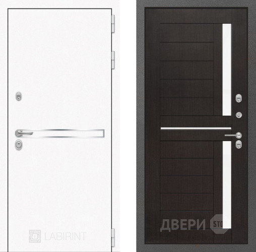 Входная металлическая Дверь Лабиринт (LABIRINT) Лайн White 02 Венге в Апрелевке