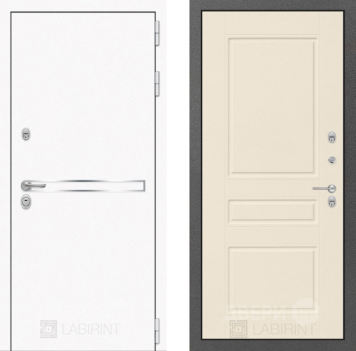 Дверь Лабиринт (LABIRINT) Лайн White 03 Крем софт в Апрелевке