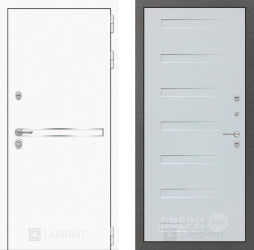 Входная металлическая Дверь Лабиринт (LABIRINT) Лайн White 14 Дуб кантри белый горизонтальный в Апрелевке