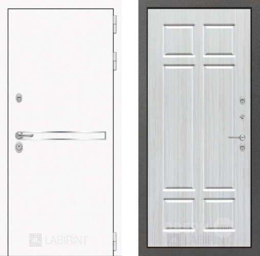 Входная металлическая Дверь Лабиринт (LABIRINT) Лайн White 08 Кристалл вуд в Апрелевке
