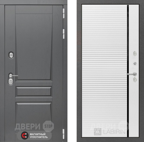 Входная металлическая Дверь Лабиринт (LABIRINT) Платинум 22 Белый софт в Апрелевке