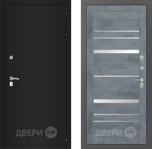 Входная металлическая Дверь Лабиринт (LABIRINT) Classic шагрень черная 20 Бетон темный в Апрелевке