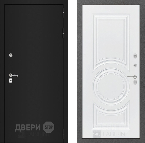 Дверь Лабиринт (LABIRINT) Classic шагрень черная 23 Белый софт в Апрелевке