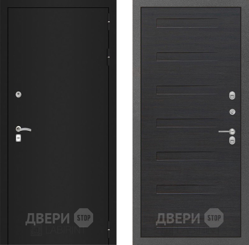 Входная металлическая Дверь Лабиринт (LABIRINT) Classic шагрень черная 14 Эковенге поперечный в Апрелевке