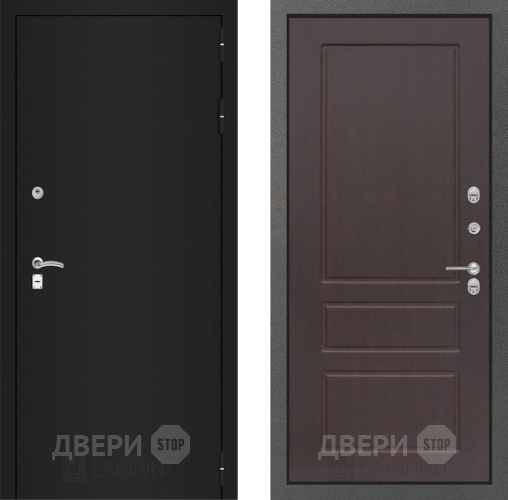 Входная металлическая Дверь Лабиринт (LABIRINT) Classic шагрень черная 03 Орех премиум в Апрелевке
