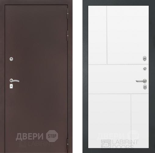 Дверь Лабиринт (LABIRINT) Classic антик медь 21 Белый софт в Апрелевке