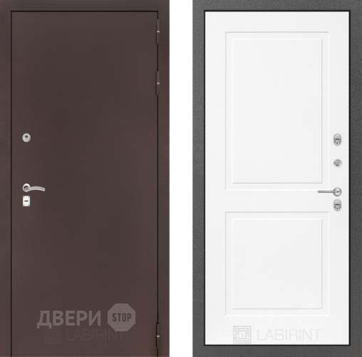 Дверь Лабиринт (LABIRINT) Classic антик медь 11 Белый софт в Апрелевке