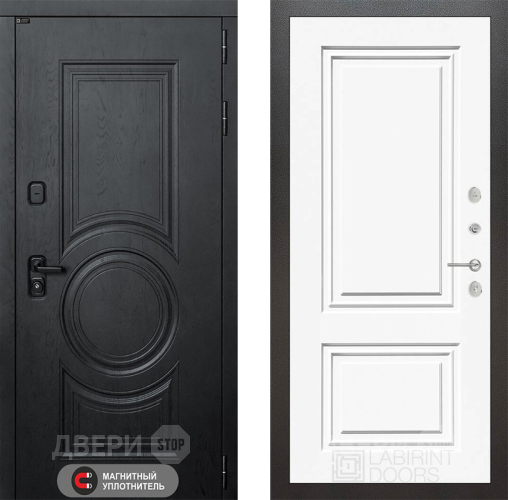 Входная металлическая Дверь Лабиринт (LABIRINT) Гранд 26 Белый (RAL-9003) в Апрелевке