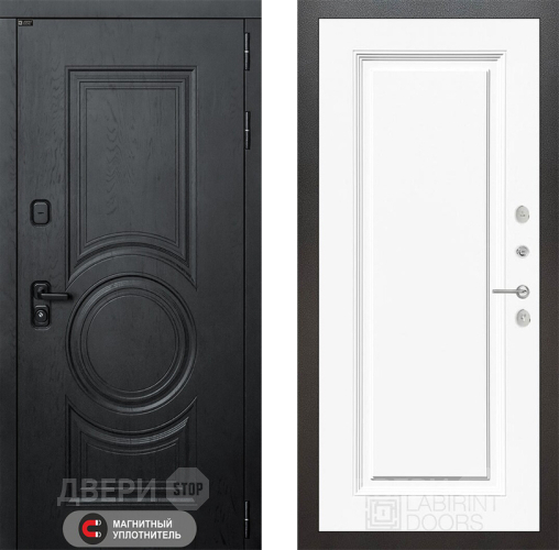 Входная металлическая Дверь Лабиринт (LABIRINT) Гранд 27 Белый (RAL-9003) в Апрелевке