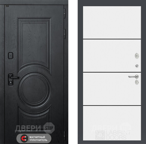 Входная металлическая Дверь Лабиринт (LABIRINT) Гранд 25 Белый софт в Апрелевке