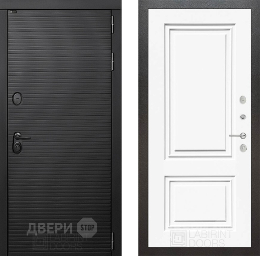 Входная металлическая Дверь Лабиринт (LABIRINT) Вулкано 26 Белый (RAL-9003) в Апрелевке