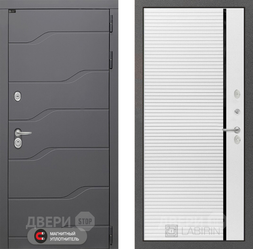 Входная металлическая Дверь Лабиринт (LABIRINT) Ривер 22 Белый софт в Апрелевке