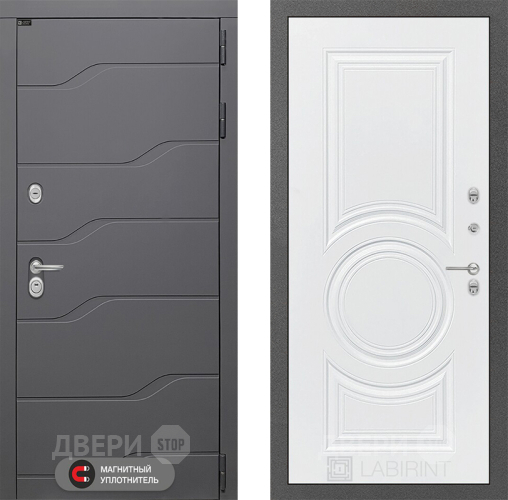 Входная металлическая Дверь Лабиринт (LABIRINT) Ривер 23 Белый софт в Апрелевке