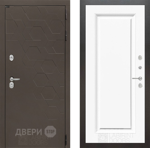 Дверь Лабиринт (LABIRINT) Смоки 27 Белый (RAL-9003) в Апрелевке