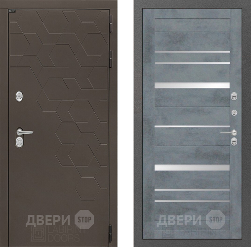 Входная металлическая Дверь Лабиринт (LABIRINT) Смоки 20 Бетон темный в Апрелевке
