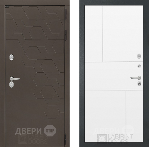 Входная металлическая Дверь Лабиринт (LABIRINT) Смоки 21 Белый софт в Апрелевке