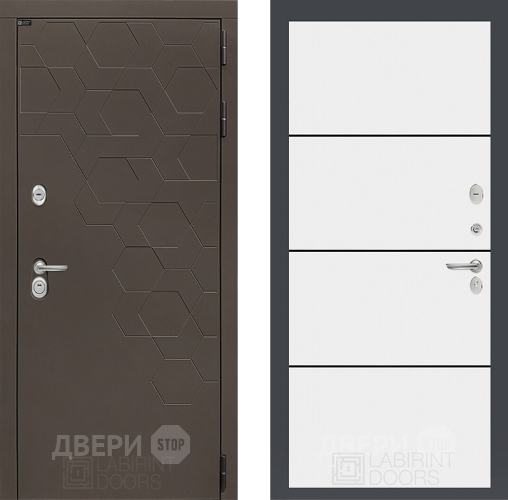 Входная металлическая Дверь Лабиринт (LABIRINT) Смоки 25 Белый софт в Апрелевке