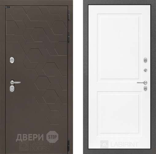 Входная металлическая Дверь Лабиринт (LABIRINT) Смоки 11 Белый софт в Апрелевке