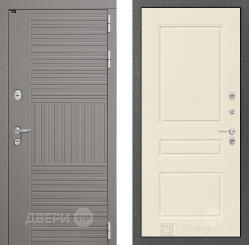 Входная металлическая Дверь Лабиринт (LABIRINT) Формо 03 Крем софт в Апрелевке