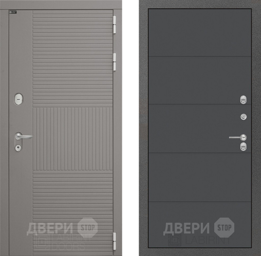 Входная металлическая Дверь Лабиринт (LABIRINT) Формо 13 Графит софт в Апрелевке