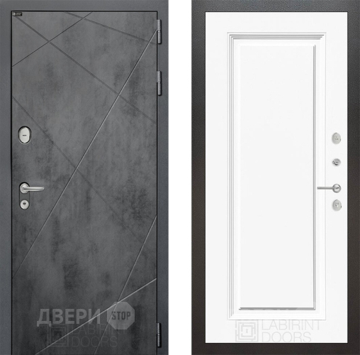 Входная металлическая Дверь Лабиринт (LABIRINT) Лофт 27 Белый (RAL-9003) в Апрелевке