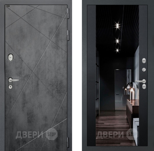 Входная металлическая Дверь Лабиринт (LABIRINT) Лофт Зеркало Максимум с тонировкой Черный кварц в Апрелевке