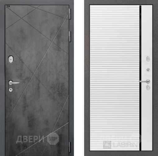 Входная металлическая Дверь Лабиринт (LABIRINT) Лофт 22 Белый софт в Апрелевке