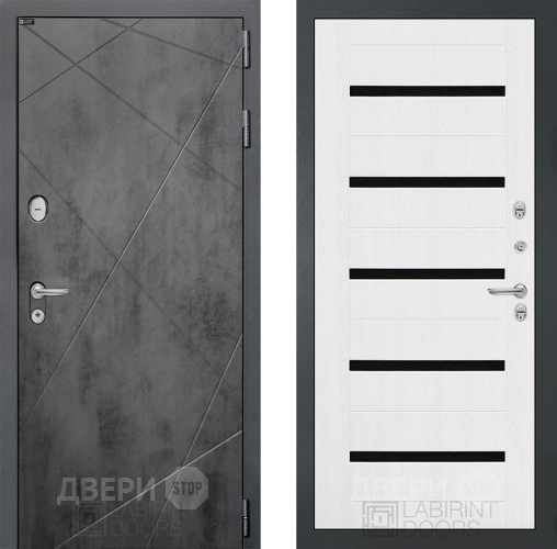 Входная металлическая Дверь Лабиринт (LABIRINT) Лофт 01 Белое дерево в Апрелевке