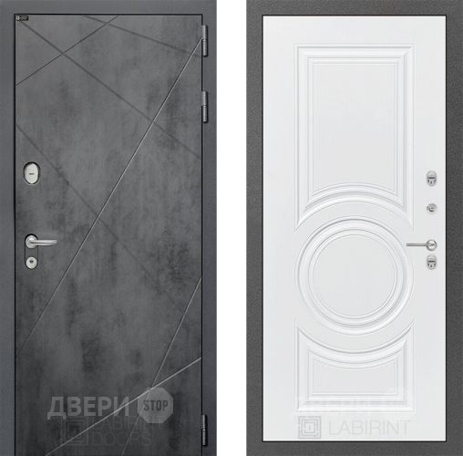 Входная металлическая Дверь Лабиринт (LABIRINT) Лофт 23 Белый софт в Апрелевке