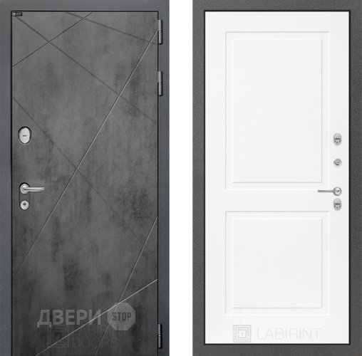 Входная металлическая Дверь Лабиринт (LABIRINT) Лофт 11 Белый софт в Апрелевке