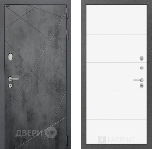 Входная металлическая Дверь Лабиринт (LABIRINT) Лофт 13 Белый софт в Апрелевке