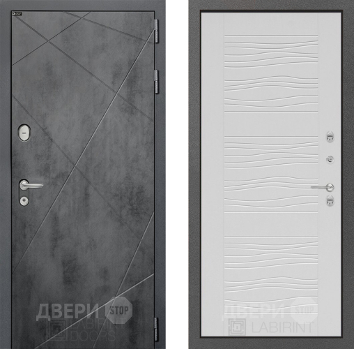 Входная металлическая Дверь Лабиринт (LABIRINT) Лофт 06 Белое дерево в Апрелевке