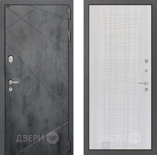 Входная металлическая Дверь Лабиринт (LABIRINT) Лофт 06 Сандал белый в Апрелевке