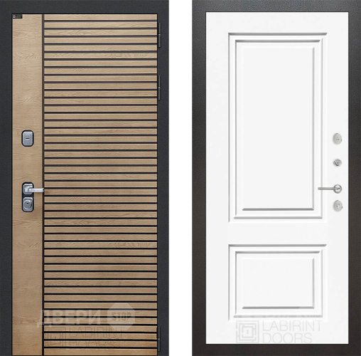 Входная металлическая Дверь Лабиринт (LABIRINT) Ritm 26 Белый (RAL-9003) в Апрелевке