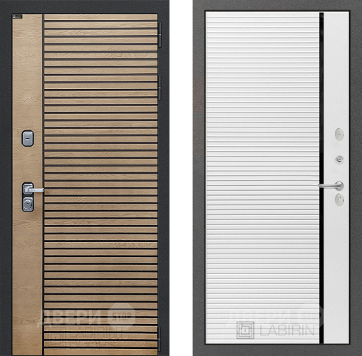 Входная металлическая Дверь Лабиринт (LABIRINT) Ritm 22 Белый софт в Апрелевке