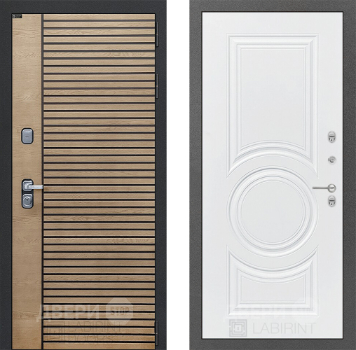 Входная металлическая Дверь Лабиринт (LABIRINT) Ritm 23 Белый софт в Апрелевке